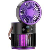 Quipulse 3-in-1 Digital Display Mosquito Killer Fan Night Light in Black