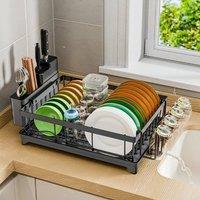 SPETLEK Kitchen Dish Drainer Rack in Black | Size: 0.6m2