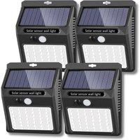 FLAVORA 4 PACK Solar Outdoor Garden Security Lamp in Black