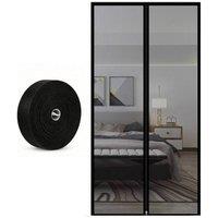 FLAVORA Black 90X210cm Magnetic Zip Pet Screen Curtain | Size: 100 cm width x 130 cm drop