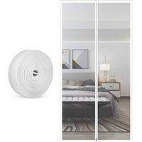 FLAVORA WHITE 90X210CM Magnetic Zip Pet Screen Curtain | Size: 100 cm width x 130 cm drop