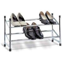 FLAVORA Chrome 2 Tier Expandable Stackable Shoe Rack in Silver | Size: 100 cm x 15 cm
