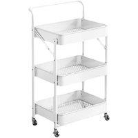 SPETLEK 3 Tier Storage Trolley on Wheels Cart white | Size: Large