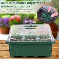 FLAVORA 10 Pack 12 Hole Seed Starter Grow Trays in Green | Size: 100g