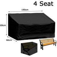 FLAVORA 4 Seat (190x66x89cm) Waterproof Garden Bench Seat Cover in Black | Size: 0.6m2