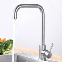 FLAVORA Silver 360 Swivel Single Lever Kitchen Sink Mixer Tap in Metallic Silver | Size: 1000mm 10000mm
