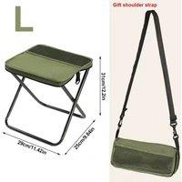 FLAVORA Large Folding Backpack Stool for Camping Fishing Picnic in Green