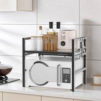 EONLION 2 Tier Kitchen Microwave Stand in Black | Size: 100 cm