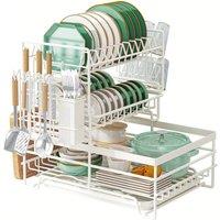 Kelvenix white 3 Tier Kitchen Sink Dish Drainer Rack | Size: 10000mm x 520mm