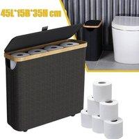 NESTLUNE Toilet Roll Storage Bathroom Toilet Paper Basket in Black
