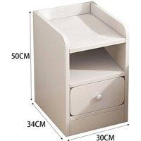 FLAVORA 1 Drawer Bedside Cabinet Modern Nightstand Storage Shelf Bedroom in White | Size: 100 cm x 100 cm