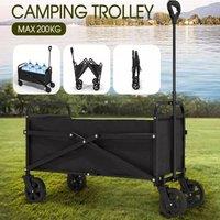 SPETLEK 200KG Heavy Duty Garden Camping Beach Cart in Black | Size: 0-18 m