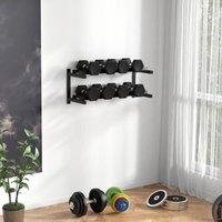 EONLION Wall-Mounted Dumbbell Rack in Black | Size: 0-12 m