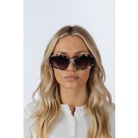 SVNX Women's Angular Cat-Eye Sunglasses in Multi in Black