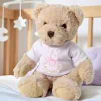 Aye Do Gifts Women's Personalised Luxury Teddy Bear with Pink Roses T-Shirt in Beige
