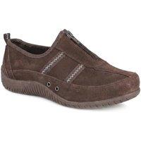 Pavers Women's Memory Foam Leather Slip On Trainers in Brown | Size: 5