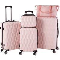 SHEONLY 5PCS Lockable Travel Suitcase Set in Pink