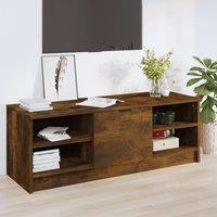 Berkfield Home TV Cabinet Smoked Oak 102x35.5x36.5 cm Engineered Wood in Brown