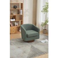 Living and Home 360 Swivel Upholstered Barrel Accent Chair Armchair in Green