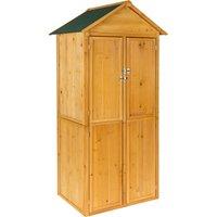 tectake Garden Shed with Pitch Roof - impregnated wood, Bitumen roofing felt in Brown | Size: Large