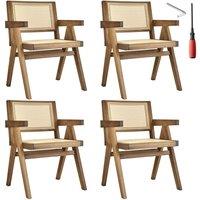 tectake Dining Chair Lizzy Set Of 4 - Light Oak | Size: 4 Pack
