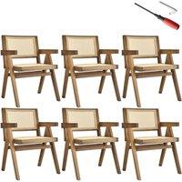 tectake Dining Chair Lizzy Set Of 6 - Light Oak | Size: 6 Pack