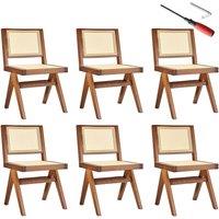 tectake Accent Chair Lizzy Set Of 6 - Dark Oak in Dark Brown | Size: 6 Pack
