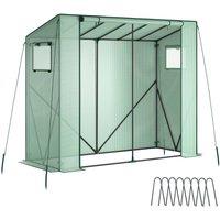 tectake Plastic Greenhouse Anton 200 X 77 X 170 Cm, Weatherproof in Green | Size: Large