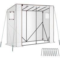 tectake Plastic Greenhouse Anton 200 X 77 X 170 Cm, Weatherproof in Clear | Size: Large