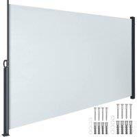 tectake Extendable Side Awning with Roll-up Mechanism, Opaque in Grey | Size: 300 cm x 200 cm