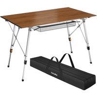 tectake Bastian Aluminum Folding Table, Height-Adjustable in Brown