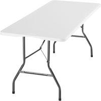 tectake Camping Table Panja Folding, Weatherproof, with Carrying Handle in White
