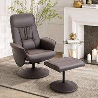 STILVORA Recliner Armchair with Ottoman Brown
