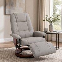 STILVORA Recliner Armchair with Footstool Grey PU Leather