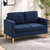 STILVORA Two Seater Sofa with Storage Blue Corduroy