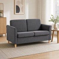 STILVORA 2 Seater Sofa with Wooden Legs in Grey