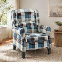 STILVORA Wingback Recliner Armchair with Footrest Blue