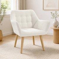 STILVORA Armchair with Wide Arms in Cream