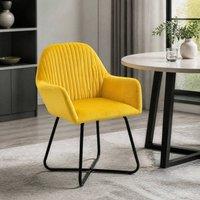 STILVORA Tub Chair with Metal Base Yellow