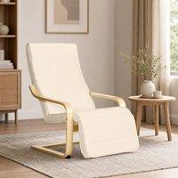 STILVORA Accent Chair with Adjustable Leg Rest in Cream