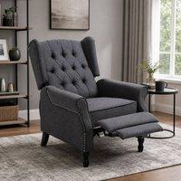 STILVORA Recliner Armchair with Footrest in Grey
