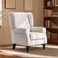 STILVORA Wingback Armchair in Cream Linen