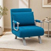 STILVORA Chair Bed with Adjustable Back in Blue