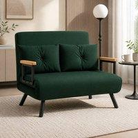 STILVORA Velvet Sofa Bed with 4-in-1 Convertible Design in Green