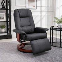 STILVORA Recliner Armchair with Manual Footrest in Black