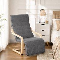 STILVORA Chair with Adjustable Leg Rest & Removable Cushion in Grey