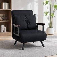 STILVORA Chair Bed 185 cm Velvet with Pillow Black