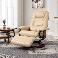 STILVORA Recliner Armchair with Footrest in Cream