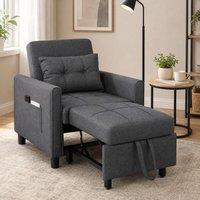 STILVORA Chair Bed with Three-Position Back Grey