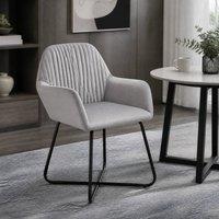 STILVORA Tub Chair with Metal Base Grey